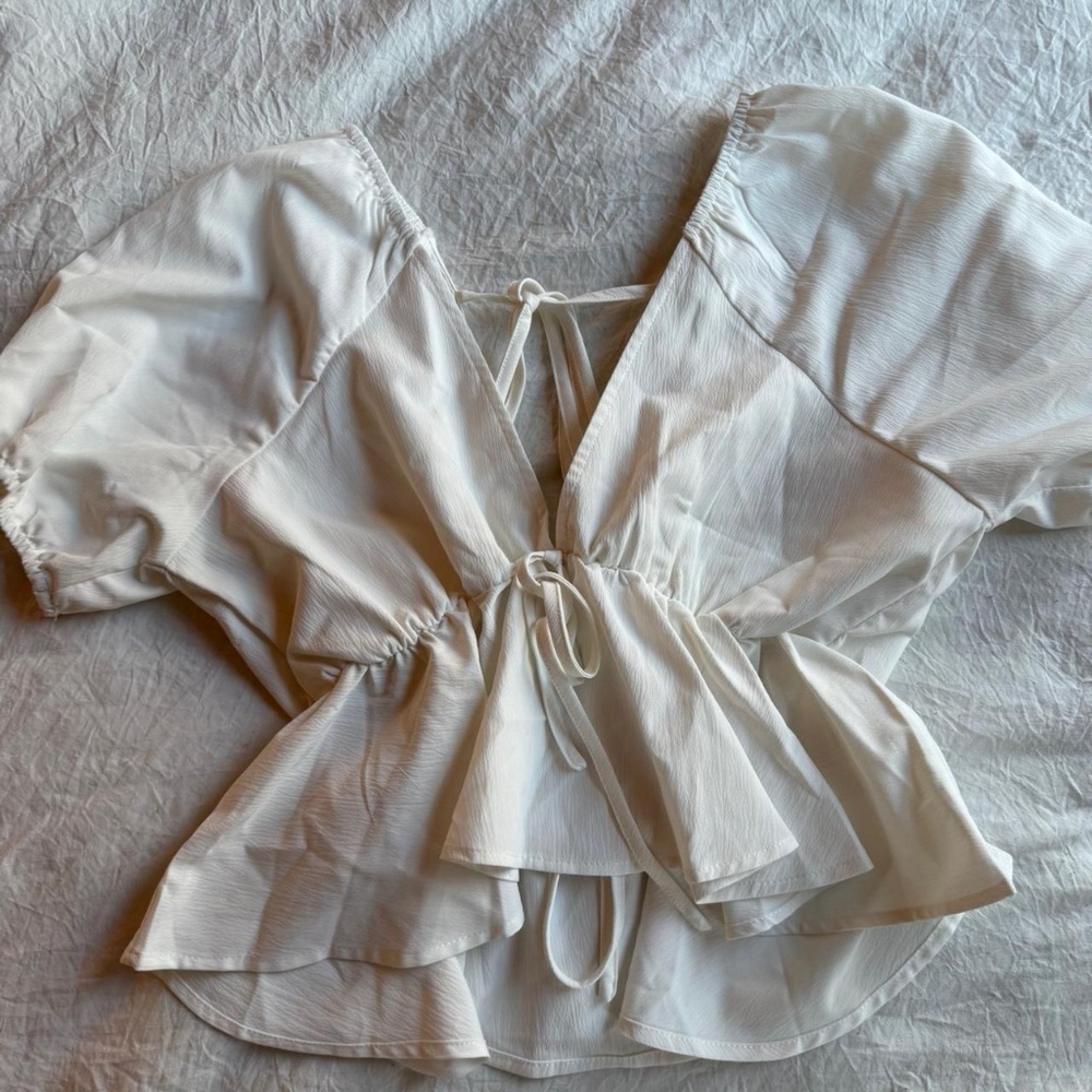 white flowy top